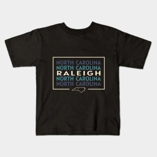 Raleigh, NC Geometric Repeater Kids T-Shirt